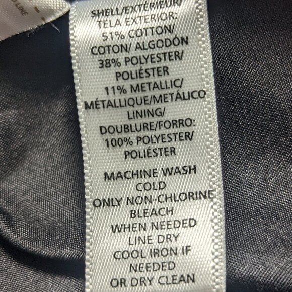 LOFT PETITES Shimmer Splash Faux Wrap Mini Skirt Black Jacquard Metallic Size 6P - Picture 9 of 13